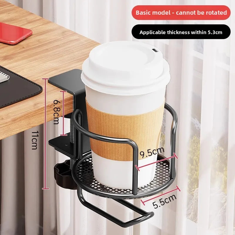 Desk Cup Holder , Universal Adjustable Upgraded Arm Clamp Stand for Coffee Mugs, Water Bottles