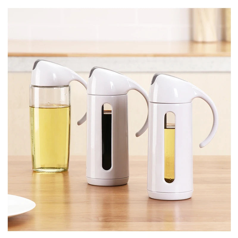 Glass Olive Oil Bottle Oil Dispenser Pot Leakproof Sauce Vinegar Bottle Gravy Boat Oil Pourer Bottle for Cooking Honey Dispenser