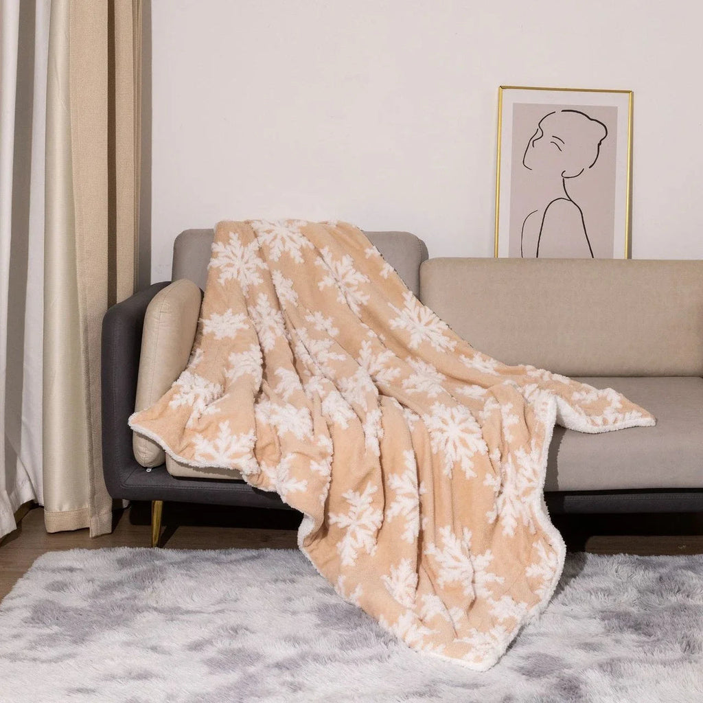Christmas Wool Blanket Throw for Sofa and Bed