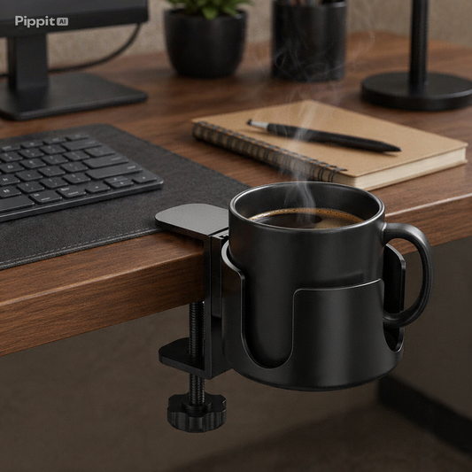 Desk Cup Holder - Adjustable Arm Clamp Stand