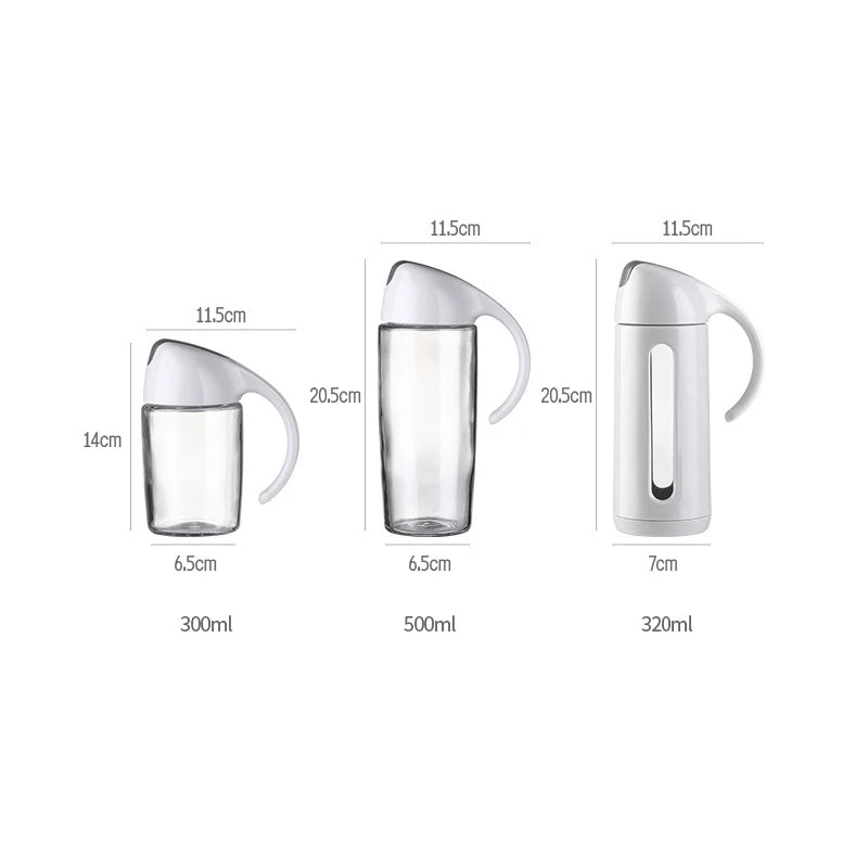 Glass Olive Oil Bottle Oil Dispenser Pot Leakproof Sauce Vinegar Bottle Gravy Boat Oil Pourer Bottle for Cooking Honey Dispenser
