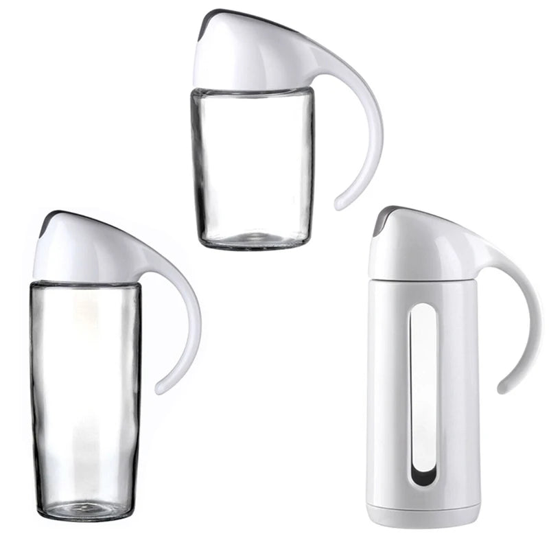 Glass Olive Oil Bottle Oil Dispenser Pot Leakproof Sauce Vinegar Bottle Gravy Boat Oil Pourer Bottle for Cooking Honey Dispenser