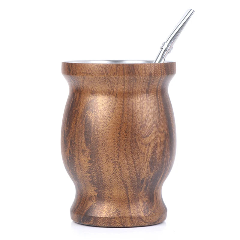1PC Yerba Mate Cup 304 Stainless Steel 8Oz Argentine Yerba Mate Gourd with Bombillas Easy to Prepare and Clean
