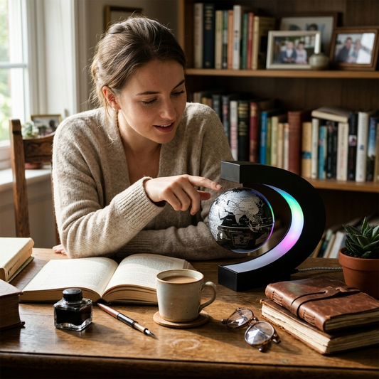 Magnetic Levitating Globe - C Shape LED Light